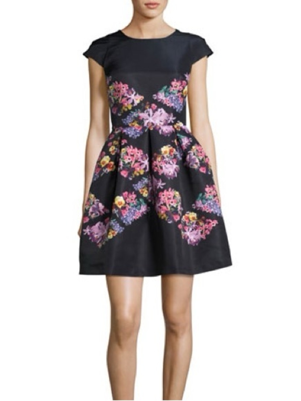 Ted Baker London Navy Floral Fit & Flare Mini Dress